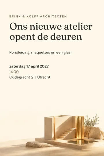 Uitnodiging Bedrijfsfeest, ontwerp Zandstenen maquette