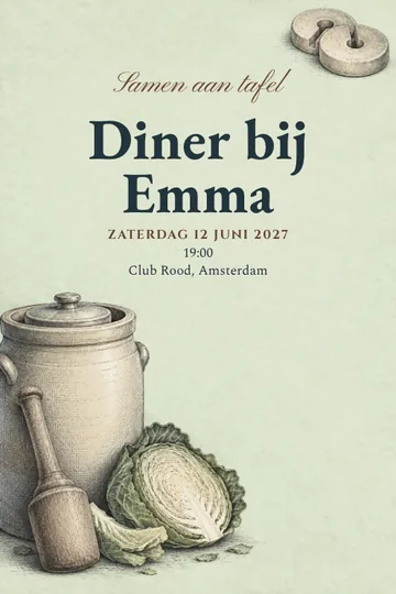 Uitnodiging met het ontwerp Samen fermenteren