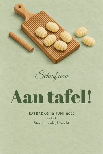 Uitnodiging met het ontwerp Rol een gezellige avond