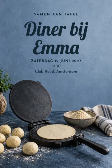Uitnodiging met het ontwerp Tortillapers