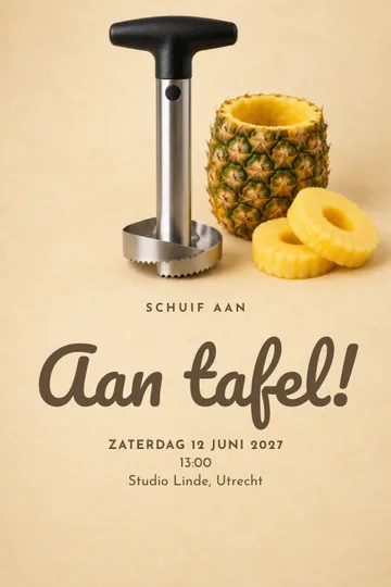 Uitnodiging met het ontwerp Tropisch aan tafel