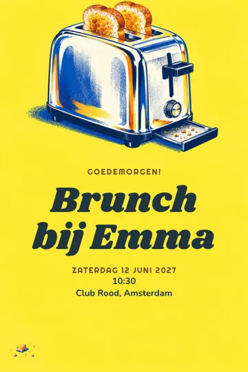 Uitnodiging met het ontwerp Toast aan tafel