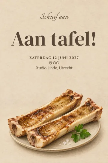 Uitnodiging met het ontwerp Bistro aan huis