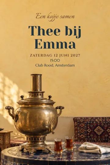 Uitnodiging met het ontwerp Rond de samovar