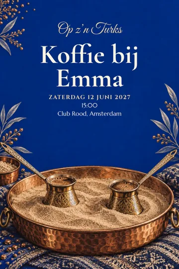 Uitnodiging met het ontwerp Koffie uit het zand