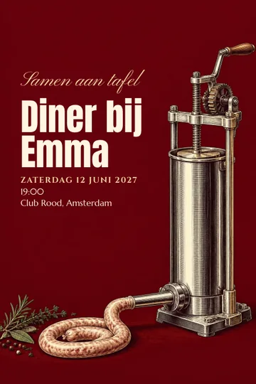 Uitnodiging met het ontwerp Charcuterie atelier