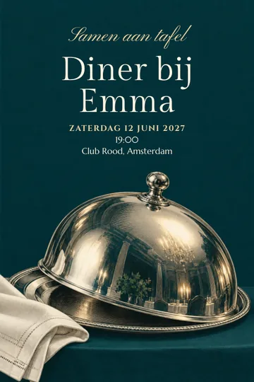 Uitnodiging met het ontwerp Onder de zilveren stolp
