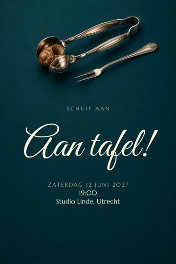 Uitnodiging met het ontwerp Petit bistro
