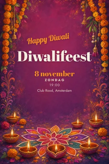 Uitnodiging met het ontwerp Diwali