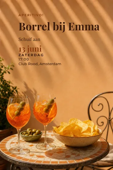 Uitnodiging met het ontwerp Zomeraperitivo