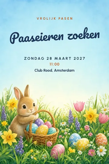 Uitnodiging met het ontwerp Eieren zoeken