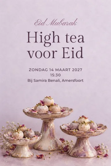 Uitnodiging Feestdagen, ontwerp Etagères van keramiek
