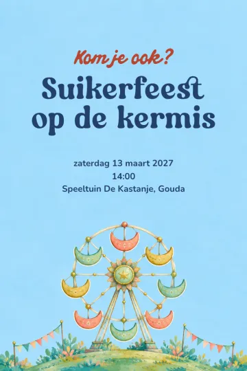 Uitnodiging Feestdagen, ontwerp Het kleine reuzenrad