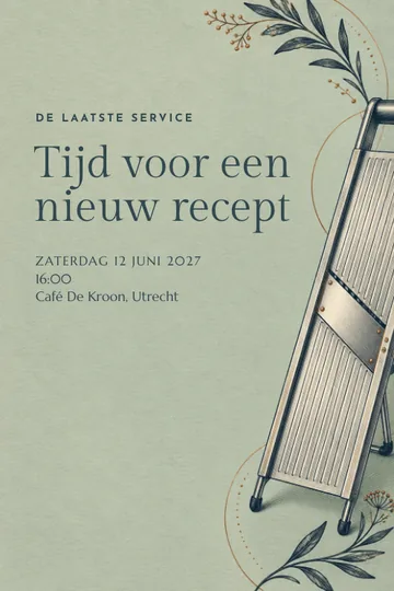 Uitnodiging met het ontwerp Chef afscheid