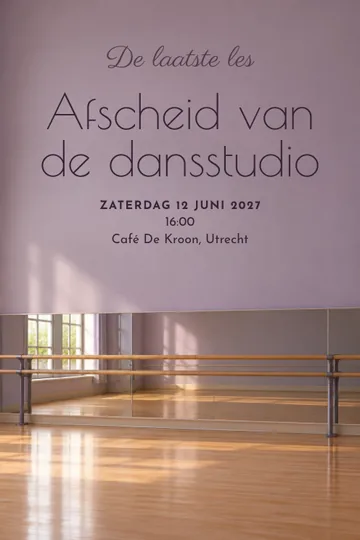 Uitnodiging met het ontwerp De laatste les