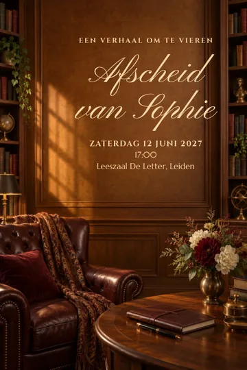 Uitnodiging met het ontwerp Het laatste hoofdstuk