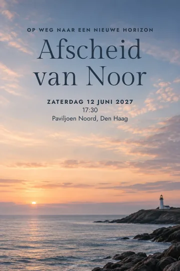 Uitnodiging met het ontwerp Vuurtoren bij dageraad