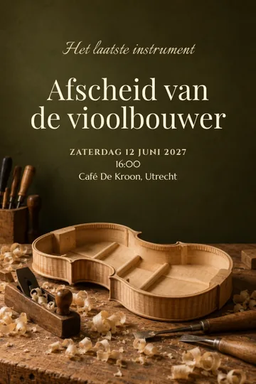 Uitnodiging met het ontwerp Het laatste instrument