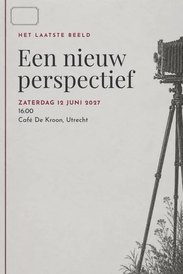 Uitnodiging met het ontwerp Fotograaf afscheid