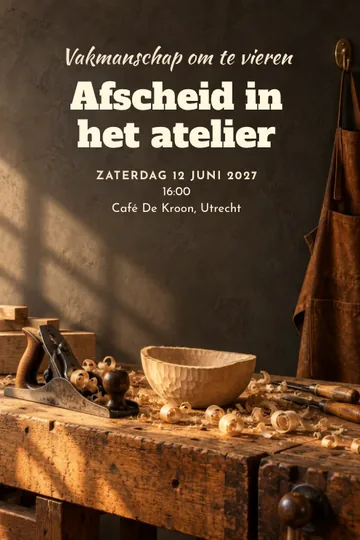 Uitnodiging met het ontwerp De laatste krul