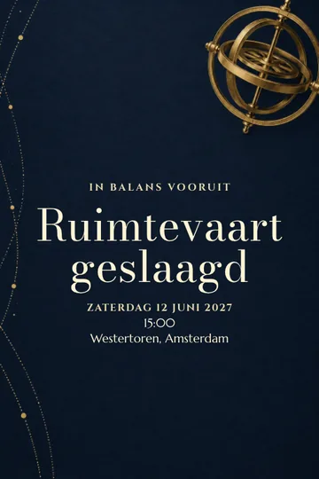 Uitnodiging met het ontwerp In balans vooruit
