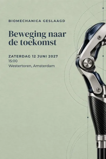 Uitnodiging met het ontwerp Biomechanica geslaagd