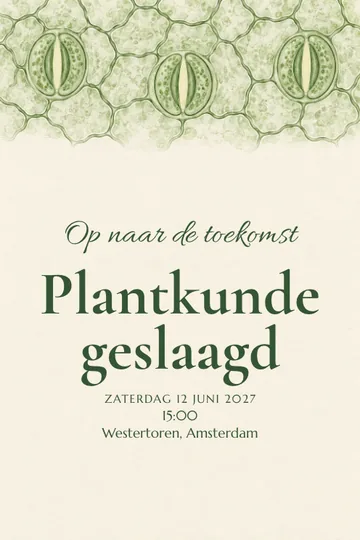 Uitnodiging met het ontwerp Plantkunde