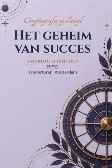 Uitnodiging met het ontwerp Cryptografie geslaagd