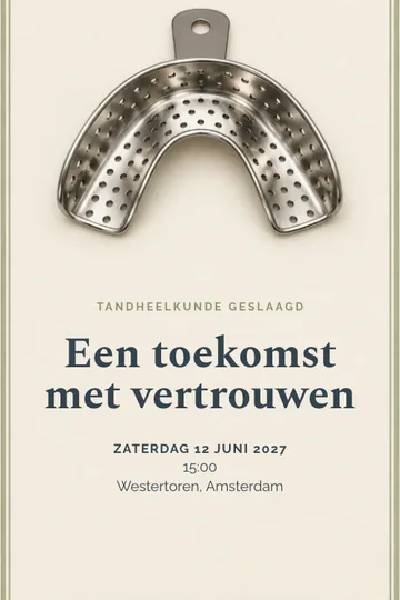 Uitnodiging met het ontwerp Tandheelkunde geslaagd