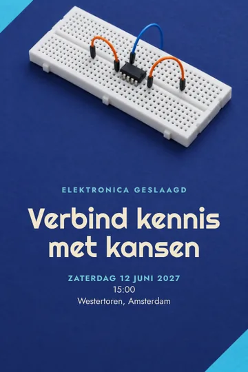 Uitnodiging met het ontwerp Elektronica geslaagd