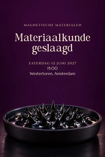 Uitnodiging met het ontwerp Magnetische materialen