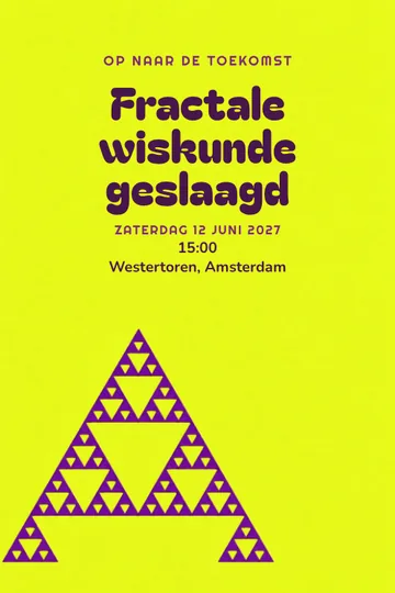 Uitnodiging met het ontwerp Fractale wiskunde