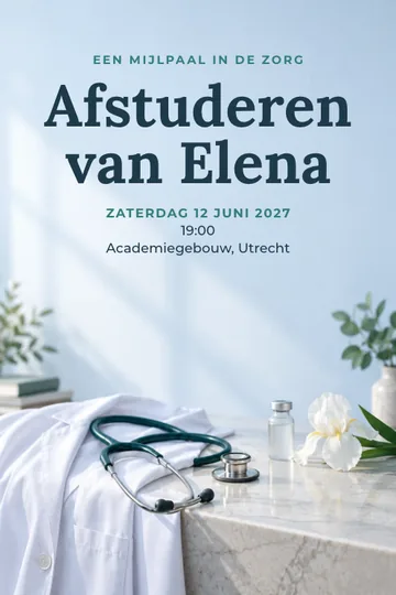 Uitnodiging met het ontwerp Witte jas