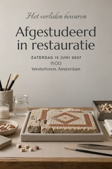 Uitnodiging met het ontwerp Het verleden bewaren