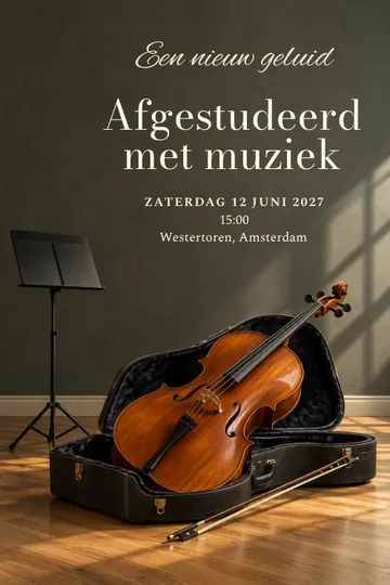Uitnodiging met het ontwerp Het eerste encore