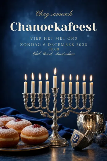 Uitnodiging met het ontwerp Chanoeka