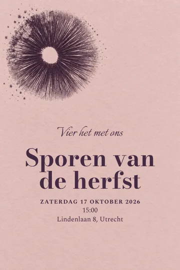Uitnodiging met het ontwerp Sporen van de herfst