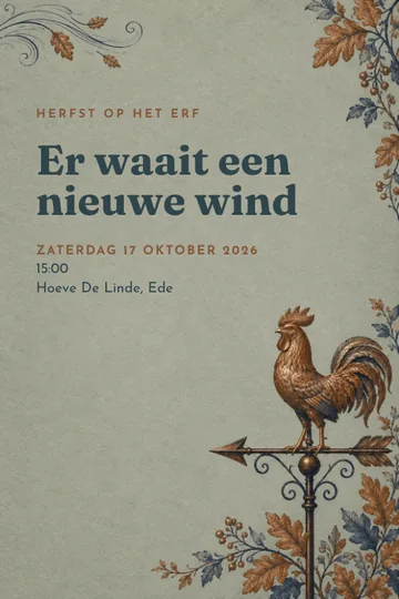Uitnodiging met het ontwerp Herfstwind samen