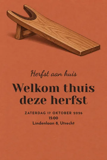 Uitnodiging met het ontwerp Herfst aan huis