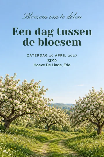 Uitnodiging met het ontwerp Bloesem om te delen