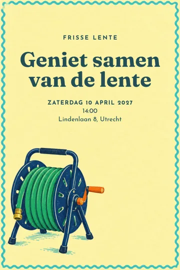 Uitnodiging met het ontwerp Frisse lente