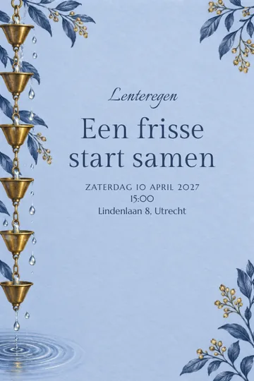 Uitnodiging met het ontwerp Lente regenfeest