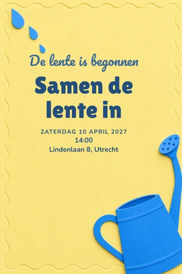 Uitnodiging met het ontwerp De lente staat open