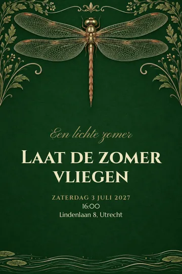 Uitnodiging met het ontwerp Een lichte zomer