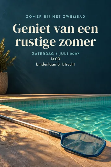 Uitnodiging met het ontwerp Zomer bij het zwembad