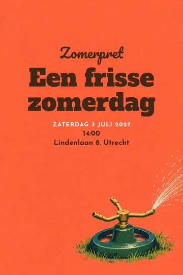 Uitnodiging met het ontwerp Zomerpret