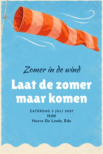Uitnodiging met het ontwerp Zomer in de wind