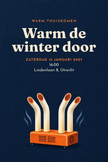 Uitnodiging met het ontwerp Warm thuiskomen