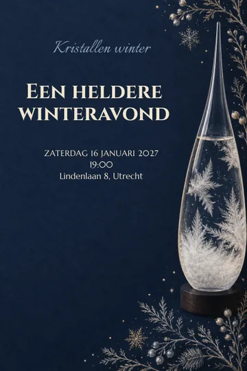 Uitnodiging met het ontwerp Kristallen winter