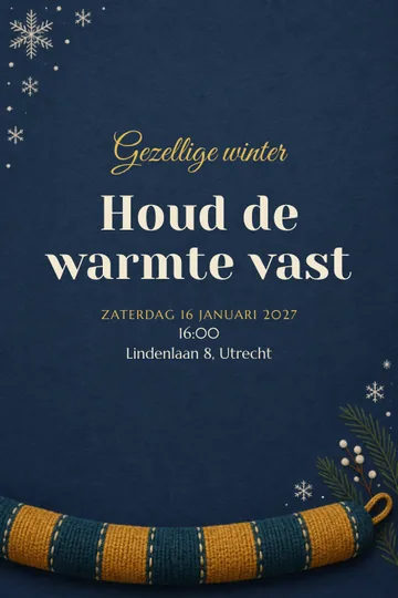 Uitnodiging met het ontwerp Gezellige winter
